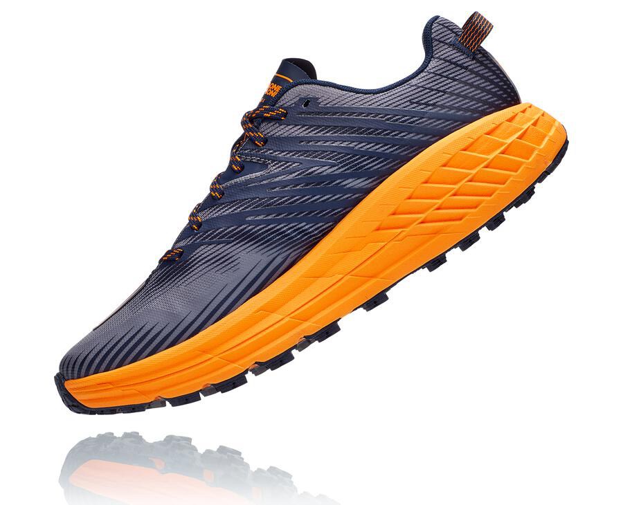 Chaussure Trail Hoka One One Speedgoat 4 Homme - Bleu/Orange - PSV-731582